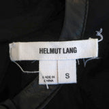 Helmut Lang Leather-Trim Top Black Viscose Size Small Long Sleeve Blouse
