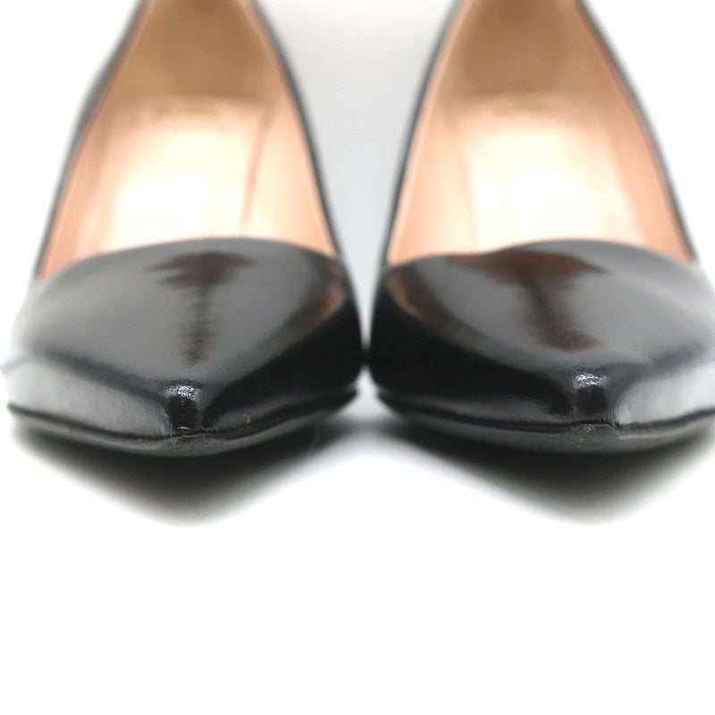 Lanvin Pearl Pumps Black Leather Size 36 Pointed Toe Heels