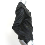 Vince Funnel Neck Leather Moto Jacket Black Size Medium NEW