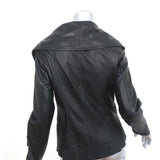 Vince Funnel Neck Leather Moto Jacket Black Size Medium NEW