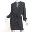 Diane von Furstenberg Long Sleeve Mini Dress Florina Black Beaded Silk Size 0
