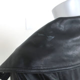 Vince Funnel Neck Leather Moto Jacket Black Size Medium NEW
