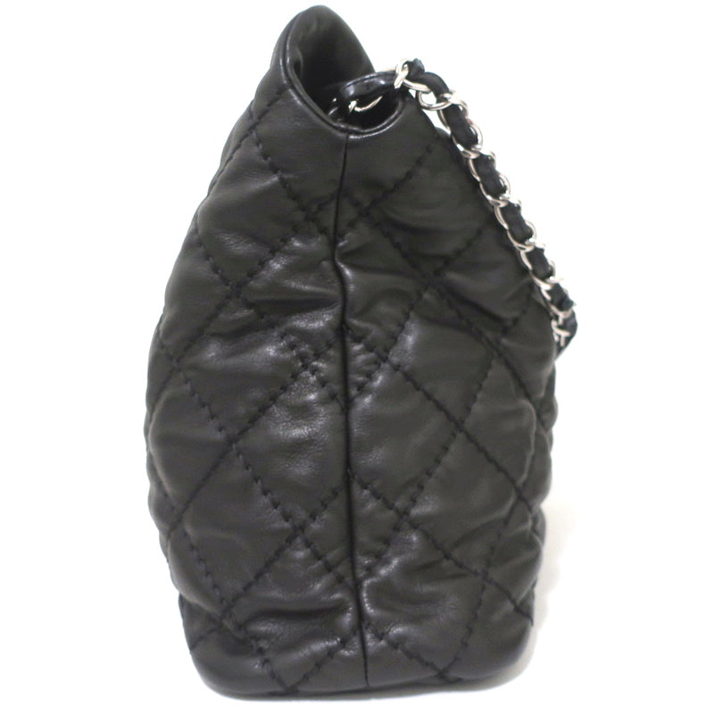 Chanel 2013 Ultimate Stitch Hobo Black Quilted Leather Large Shoulder Bag