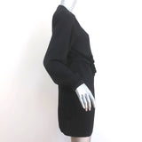 Diane von Furstenberg Long Sleeve Mini Dress Florina Black Beaded Silk Size 0