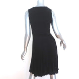 A.L.C. Sleeveless Dress Etta Black Pleated Stretch Crepe Size 4