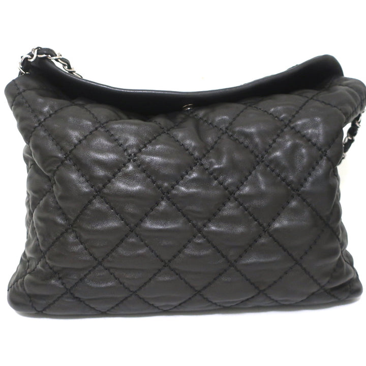Chanel 2013 Ultimate Stitch Hobo Black Quilted Leather Large Shoulder Bag