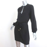 Diane von Furstenberg Long Sleeve Mini Dress Florina Black Beaded Silk Size 0