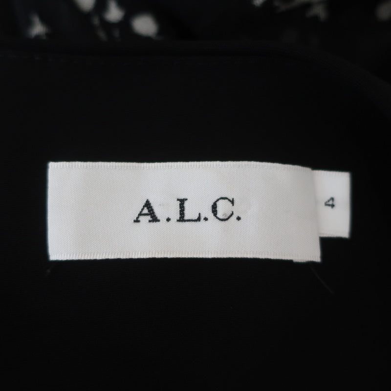 A.L.C. Sleeveless Dress Etta Black Pleated Stretch Crepe Size 4