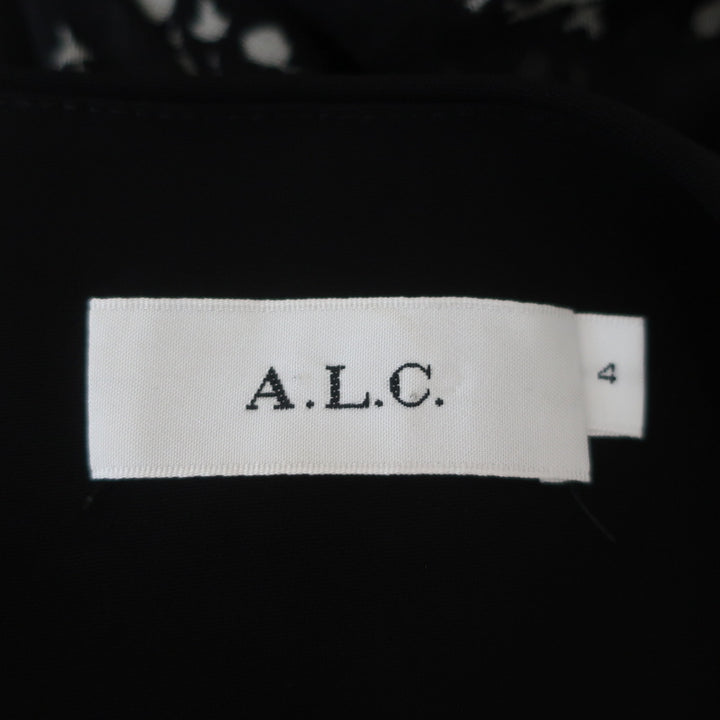 A.L.C. Sleeveless Dress Etta Black Pleated Stretch Crepe Size 4