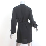 Diane von Furstenberg Long Sleeve Mini Dress Florina Black Beaded Silk Size 0