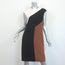 Michael Kors Collection Colorblock Dress Ivory/Black/Brown Wool Size 6 NEW