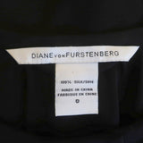 Diane von Furstenberg Long Sleeve Mini Dress Florina Black Beaded Silk Size 0