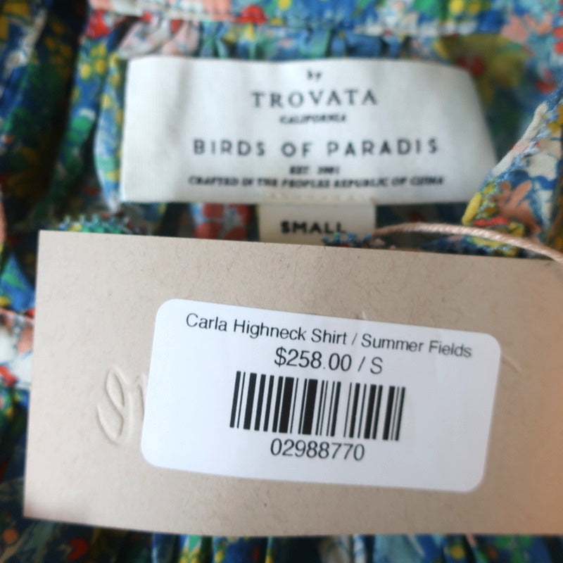 Trovata Birds of Paradis Carla Blouse Summer Fields Print Size Small NEW