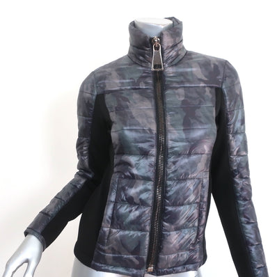 Authier Sestriere Camouflage Puffer Jacket Olive/Black Size 38