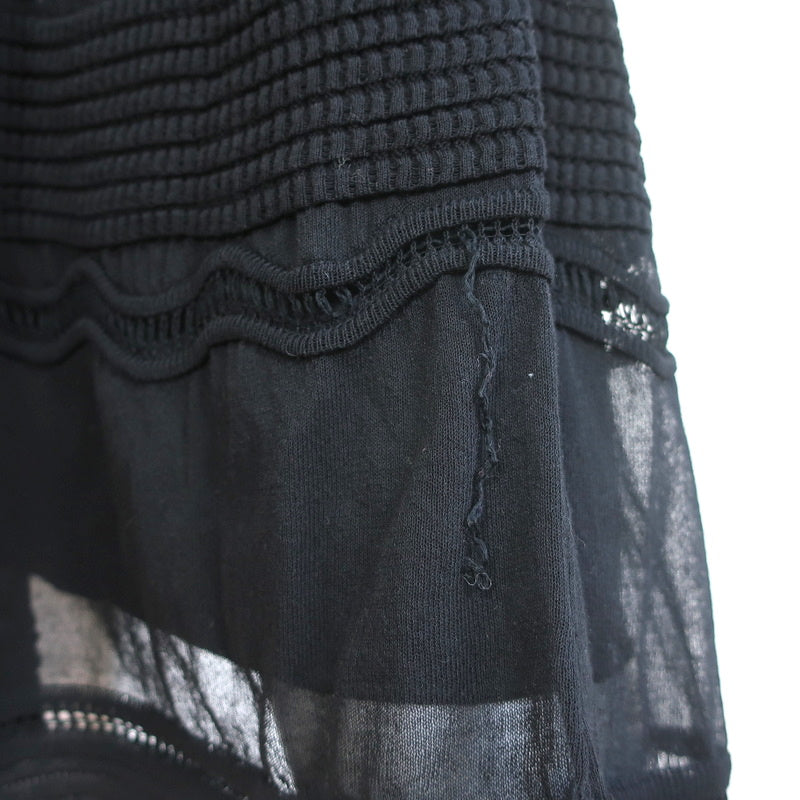 M Missoni Dress Black Cotton Mixed Knit Size 44 Sleeveless Fit &amp; Flare