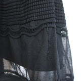 M Missoni Dress Black Cotton Mixed Knit Size 44 Sleeveless Fit & Flare