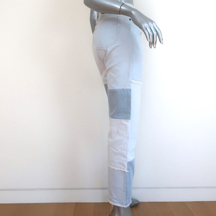 Acne Studios 1996 Frayed Patchwork Jeans Light Blue Denim Size 27