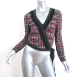 Missoni Wrap Sweater Fuchsia/Green Wool-Silk Wavy Knit Size 40