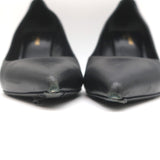 Saint Laurent Anja Pumps Black Leather Size 37.5 Pointed Toe Heels