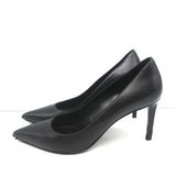 Saint Laurent Anja Pumps Black Leather Size 37.5 Pointed Toe Heels
