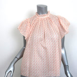 Trovata Birds of Paradis Carla Blouse Cerise Ditsy Floral Print Size Small NEW