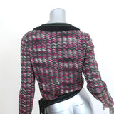 Missoni Wrap Sweater Fuchsia/Green Wool-Silk Wavy Knit Size 40