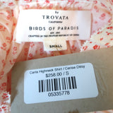 Trovata Birds of Paradis Carla Blouse Cerise Ditsy Floral Print Size Small NEW