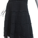 M Missoni Dress Black Cotton Mixed Knit Size 44 Sleeveless Fit & Flare