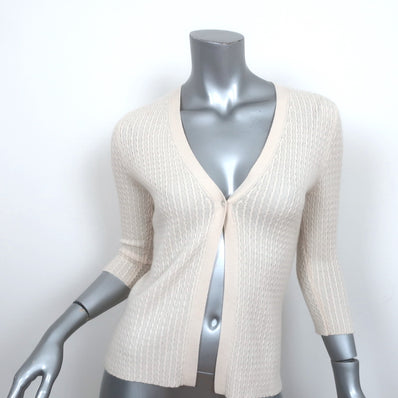 Autumn Cashmere Cardigan Ivory Size Small One-Button Sweater