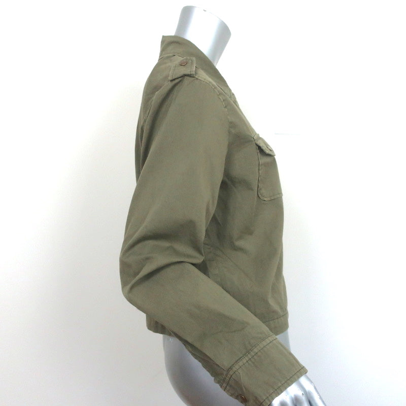 Velvet by Graham &amp; Spencer Dixie Cropped Jacket Army Green Cotton Size Large NEW