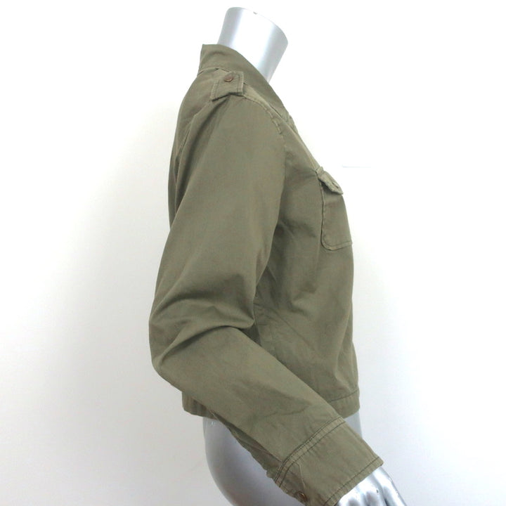 Velvet by Graham &amp; Spencer Dixie Cropped Jacket Army Green Cotton Size Large NEW