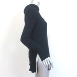 Monse Lace-Up Sleeve Sweater Navy Ribbed Wool-Cashmere Size Small