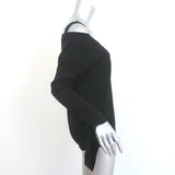Theory Cold Shoulder Cashmere Sweater Black Size Petite V-Neck Pullover NEW