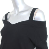 Theory Cold Shoulder Cashmere Sweater Black Size Petite V-Neck Pullover NEW