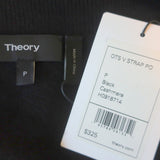 Theory Cold Shoulder Cashmere Sweater Black Size Petite V-Neck Pullover NEW