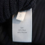 Monse Lace-Up Sleeve Sweater Navy Ribbed Wool-Cashmere Size Small