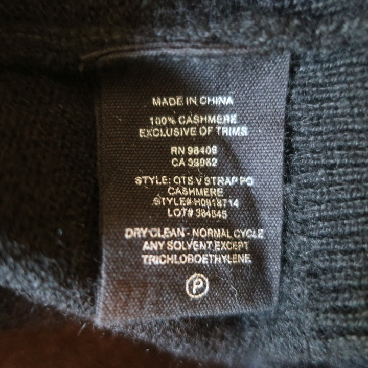 Theory Cold Shoulder Cashmere Sweater Black Size Petite V-Neck Pullover NEW