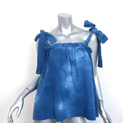 Honorine Tie-Strap Tank Top Goldie Blue Tie Dye Cotton Gauze Size Small NEW