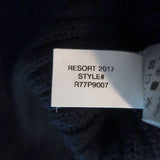 Monse Lace-Up Sleeve Sweater Navy Ribbed Wool-Cashmere Size Small