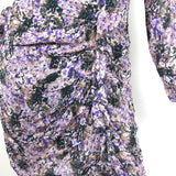 Isabel Marant Etoile Dress Jirvina Ruched Printed Chiffon Size 40 Long Sleeve