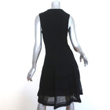 M Missoni Dress Black Cotton Mixed Knit Size 44 Sleeveless Fit & Flare