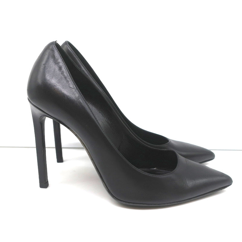 Saint Laurent Anja Pumps Black Leather Size 36.5 Pointed Toe Heels