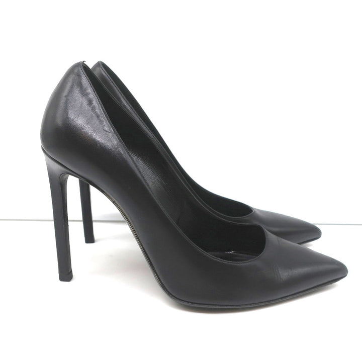 Saint Laurent Anja Pumps Black Leather Size 36.5 Pointed Toe Heels