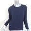 Valentino Sweater Navy Lace-Paneled Wool-Cashmere Size Small Crewneck Pullover