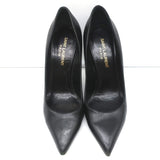 Saint Laurent Anja Pumps Black Leather Size 36.5 Pointed Toe Heels