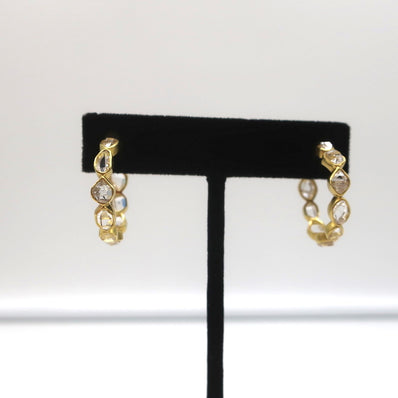 Pippa Small Crystallinity Hoops Herkimer Quartz 18k Gold Earrings