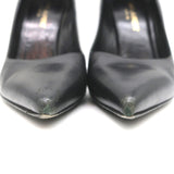 Saint Laurent Anja Pumps Black Leather Size 36.5 Pointed Toe Heels