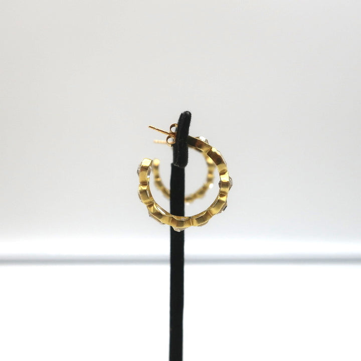 Pippa Small Crystallinity Hoops Herkimer Quartz 18k Gold Earrings