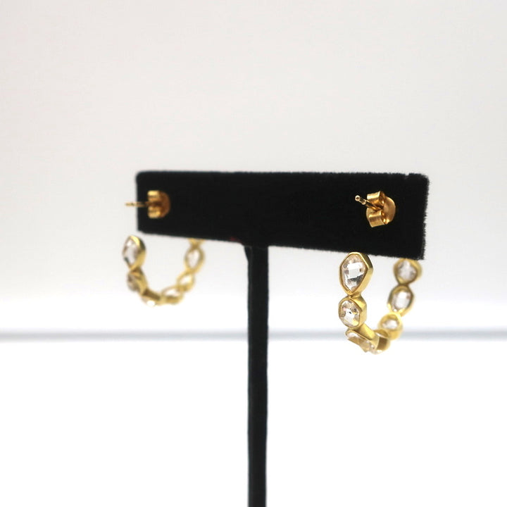 Pippa Small Crystallinity Hoops Herkimer Quartz 18k Gold Earrings