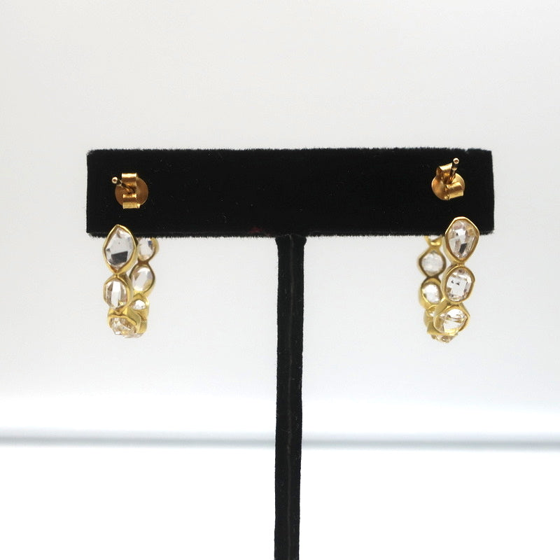 Pippa Small Crystallinity Hoops Herkimer Quartz 18K Gold Earrings